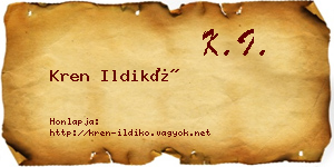 Kren Ildikó névjegykártya